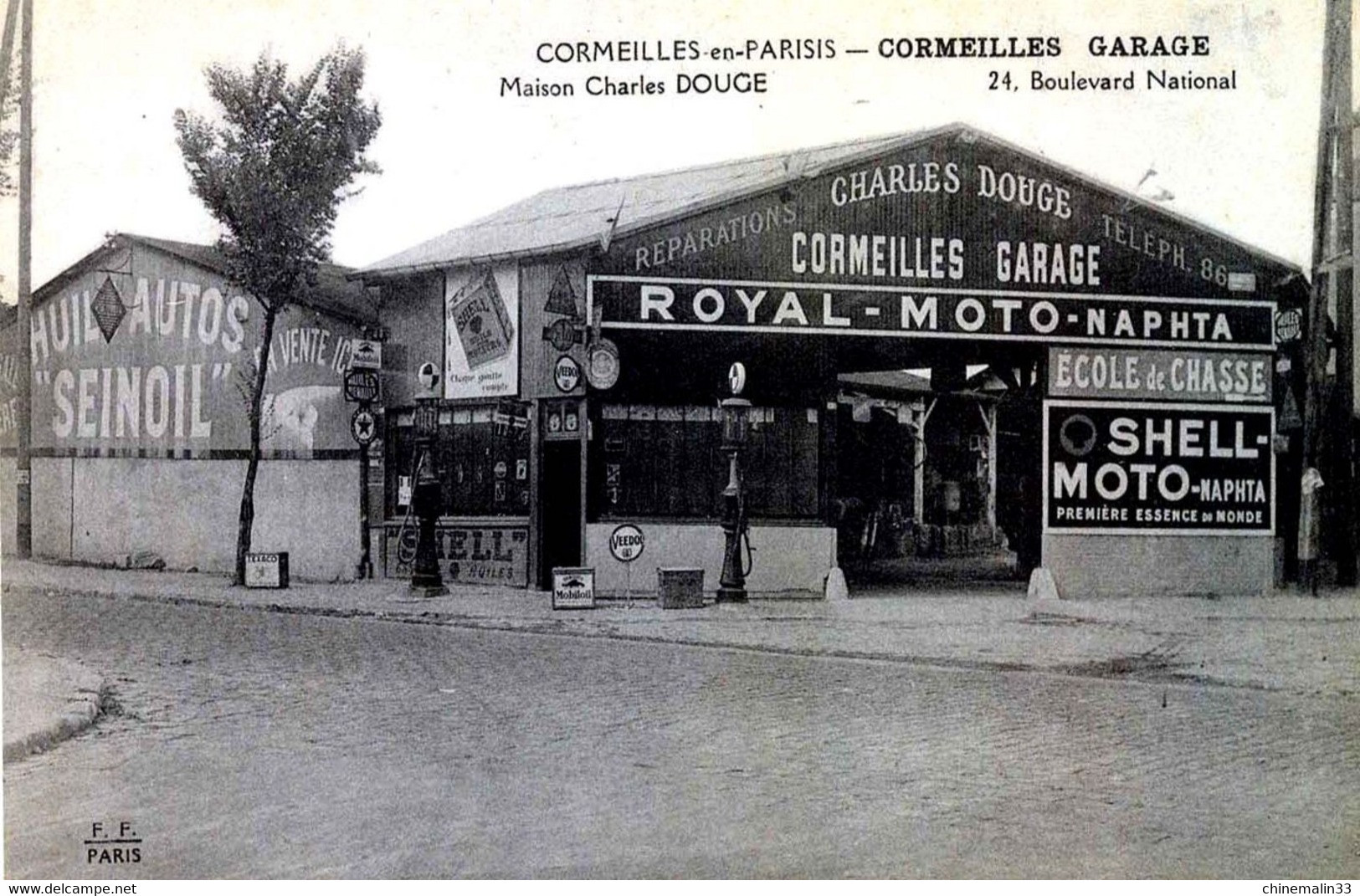 DEPT 95 CORMEILLES EN PARISIS GARAGE CHARLES MAISON DOUCE TRÈS BELLE  ANIMATION 9X14 REIMPRESSION DE CARTES ANCIENNES - Cormeilles En Parisis