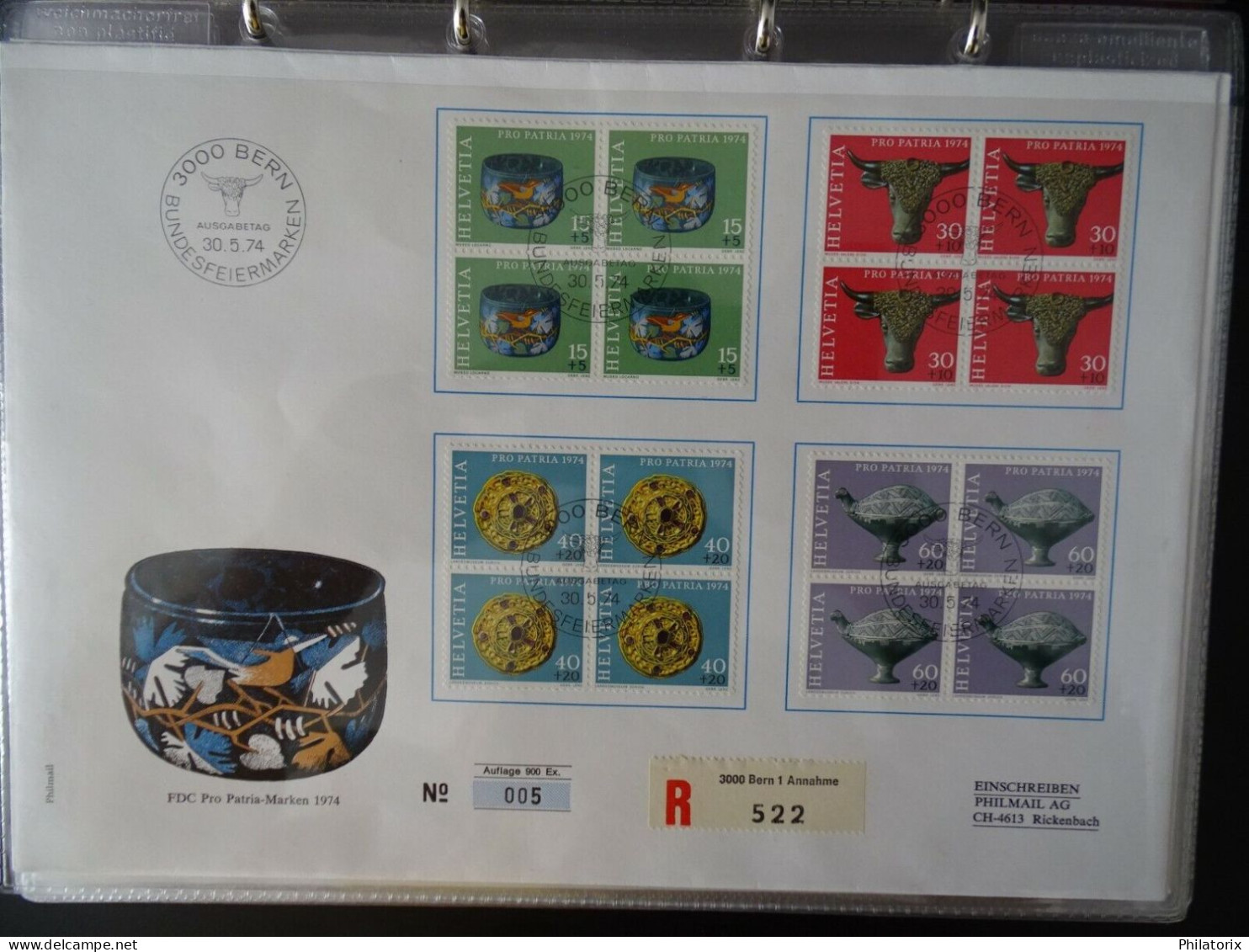 Schweiz FDC , Mi 1031-1034 , 4er Block , Pro Patria , Großformat - Brieven En Documenten