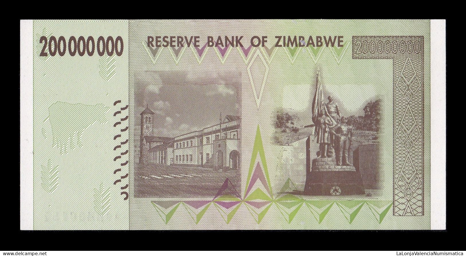 Zimbabwe 200000000 200 Million Dollars 2008 Pick 81 Sc Unc - Zimbabwe