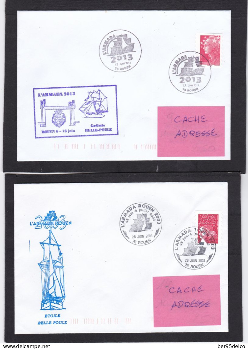 GOELETE LA BELLE POULE  AVEC JOLIES OBLITERATIONS De BORD LOT DE 37 ENVELOPPES (VOIR SCANS) - Commemorative Postmarks