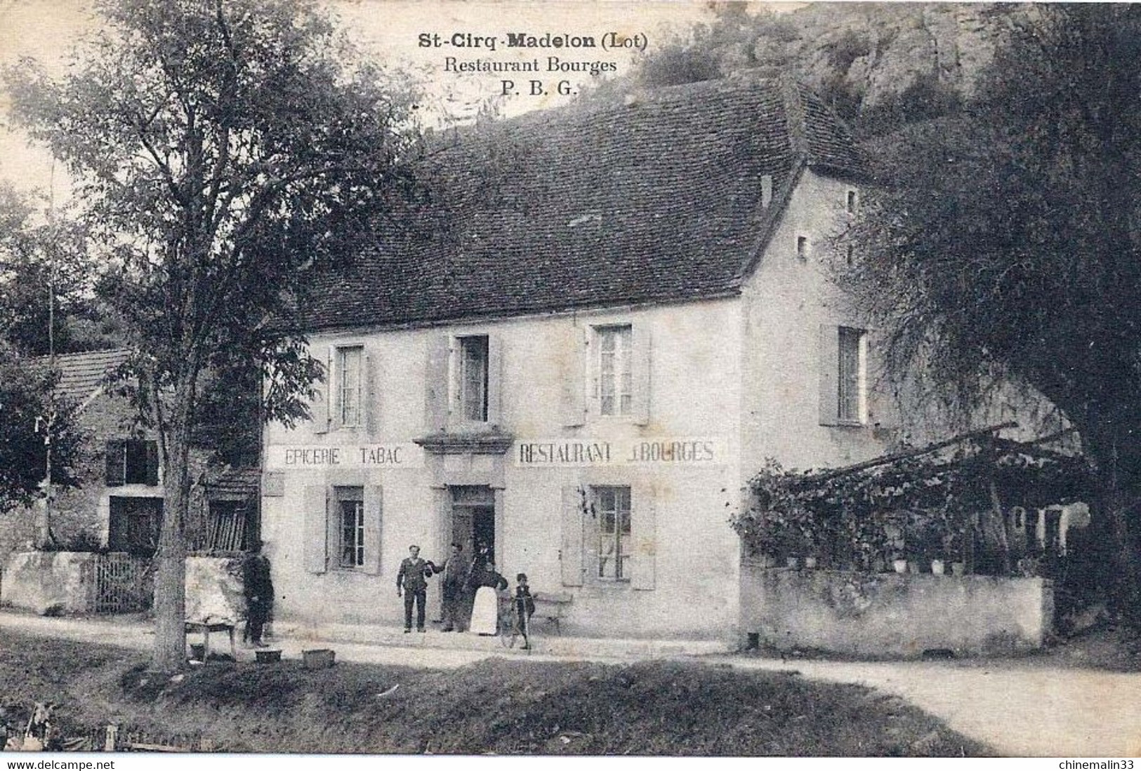 DEPT 46 ST CIRQ MADELON RESTAURANT BOURGES  TRES BELLE  ANIMATION 9X14 REIMPRESSION DE CARTES ANCIENNES - Saint-Cirq-Lapopie