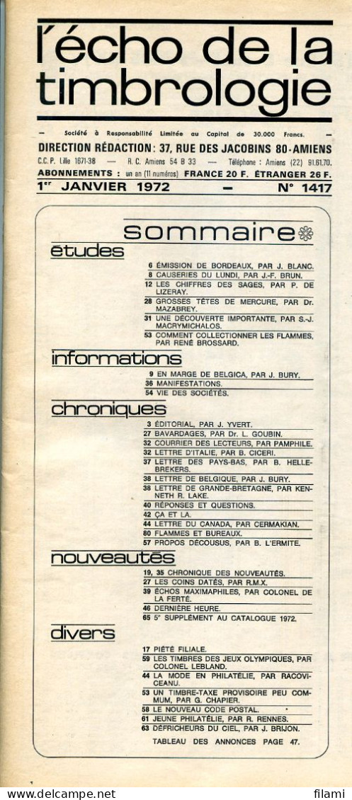 L'écho De La Timbrologie,obliteration Algerie,Grèce 1861-86,type Paix 50c,emission Bordeaux,type Sage, - Frans (tot 1940)