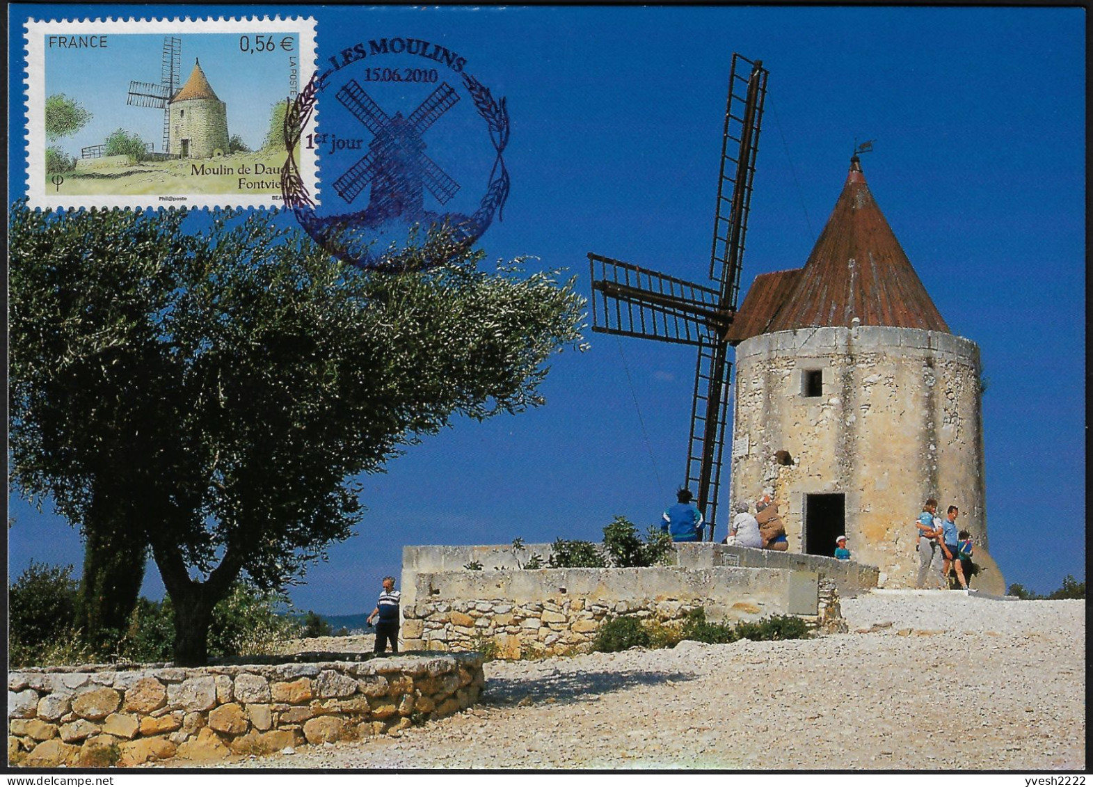 France 2010 Y&T 4488. Le Moulin D'Alphonse Daudet à Fontvieille. Carte Maximum - Moulins