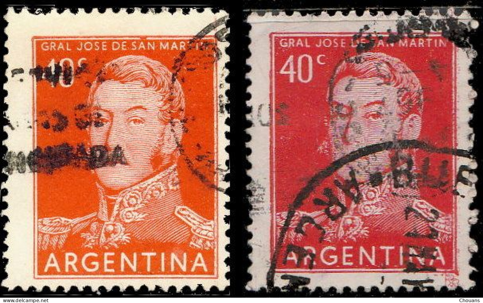 Argentine 1956. ~ YT 568 à 69 - 40 C. San Martin - Used Stamps