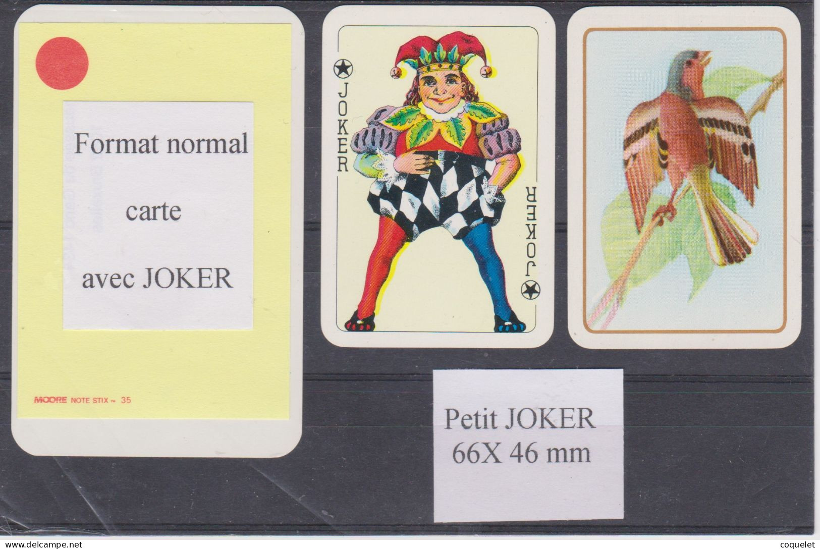 Petit Joker De 66mm X46 Mm  Dos Artistique Oiseau - Cartes à Jouer Classiques
