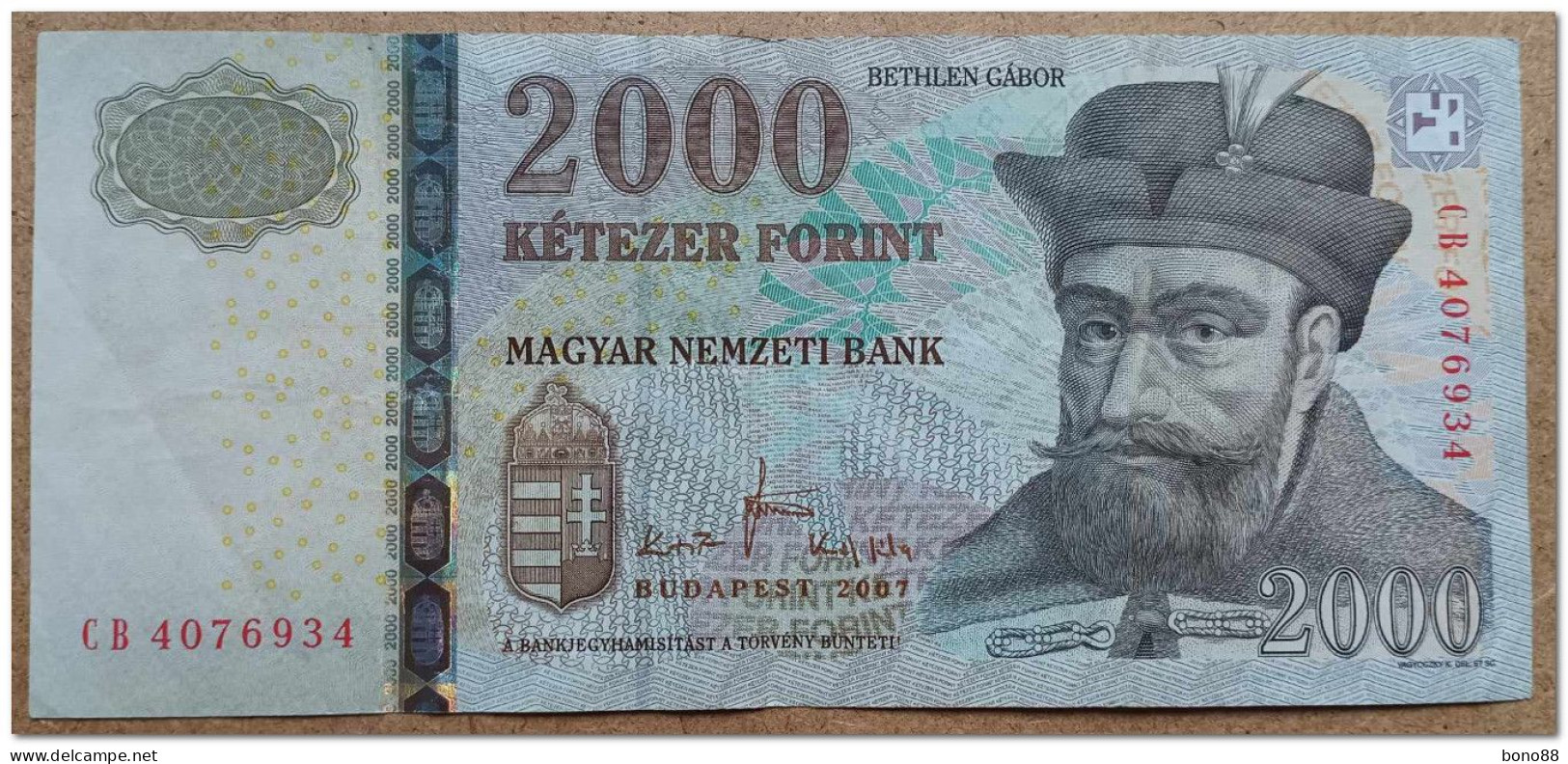 HUNGARY,2000 FORINT,2007,P.198a,F-VF - Hongarije