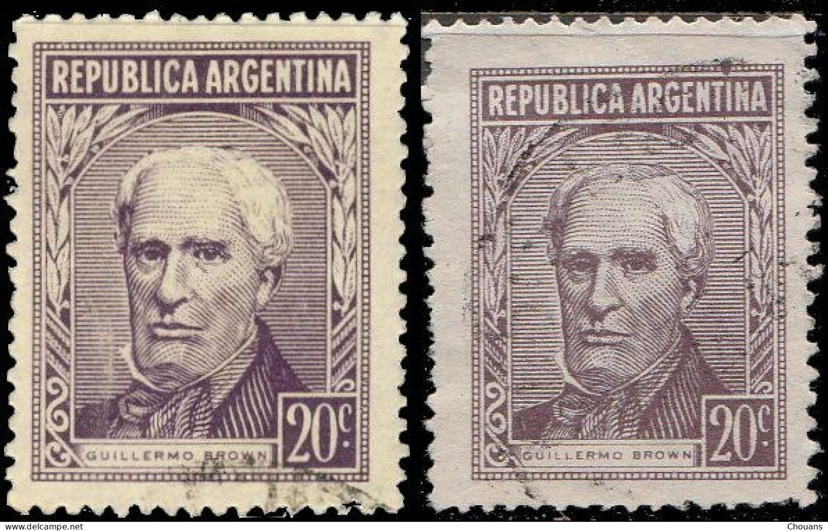 Argentine 1956. ~ YT 570 (par 2) - G. Brown - Used Stamps