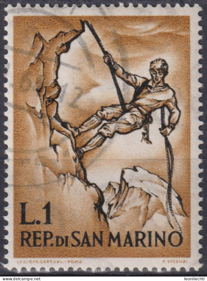 1962 San Marino ° Mi:SM 729, Sn:SM 519, Yt:SM 552, Mountaineer Roping, - Gebruikt