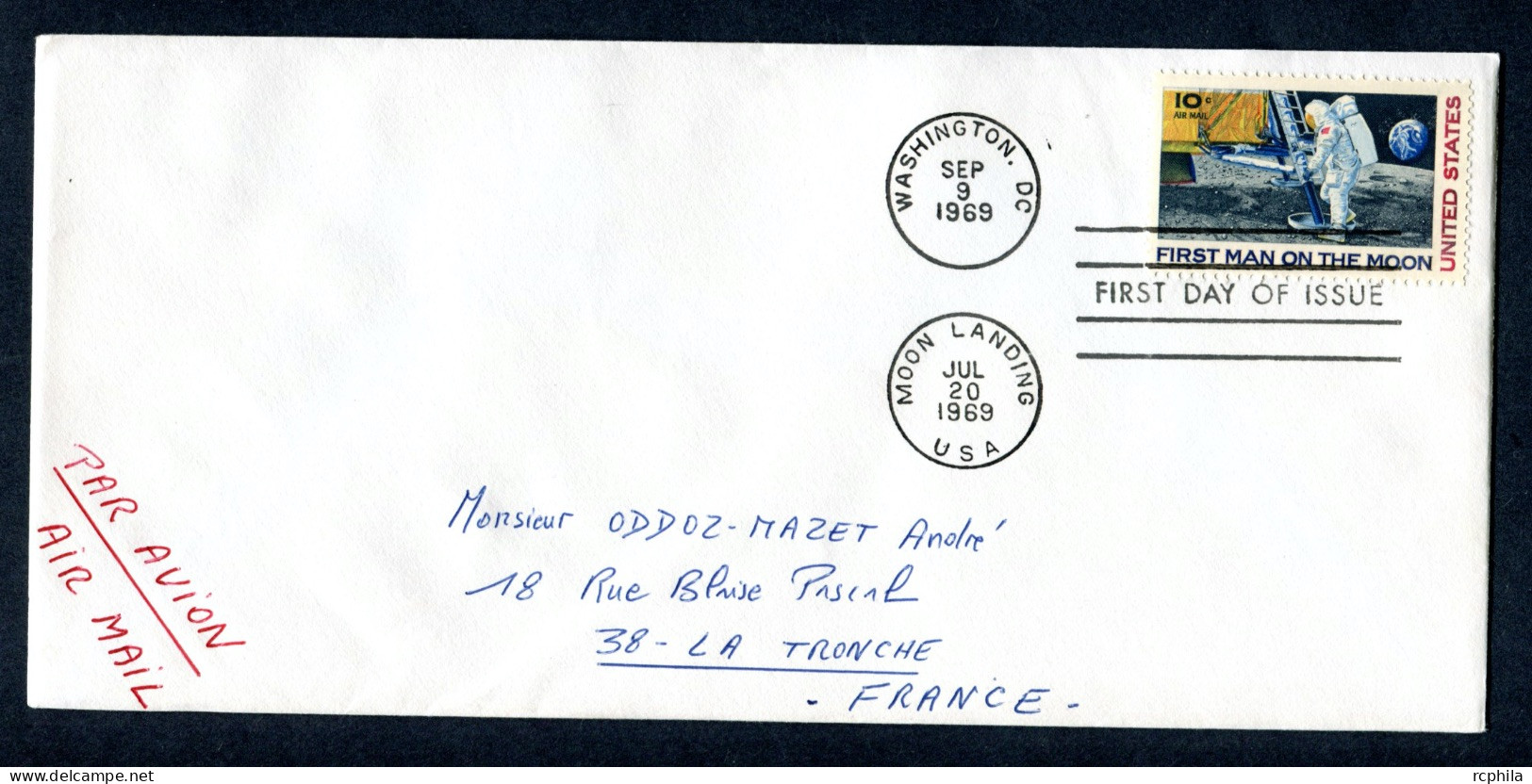 RC 26991 USA 1969 MOON LANDING ALUNISSAGE FDC 1er JOUR TB - USA