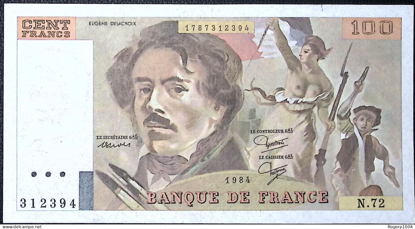 FRANCE * 100 Francs * Delacroix * 1984 * Fay 69.08a * Etat/Grade SPL/aUNC * - 100 F 1978-1995 ''Delacroix''