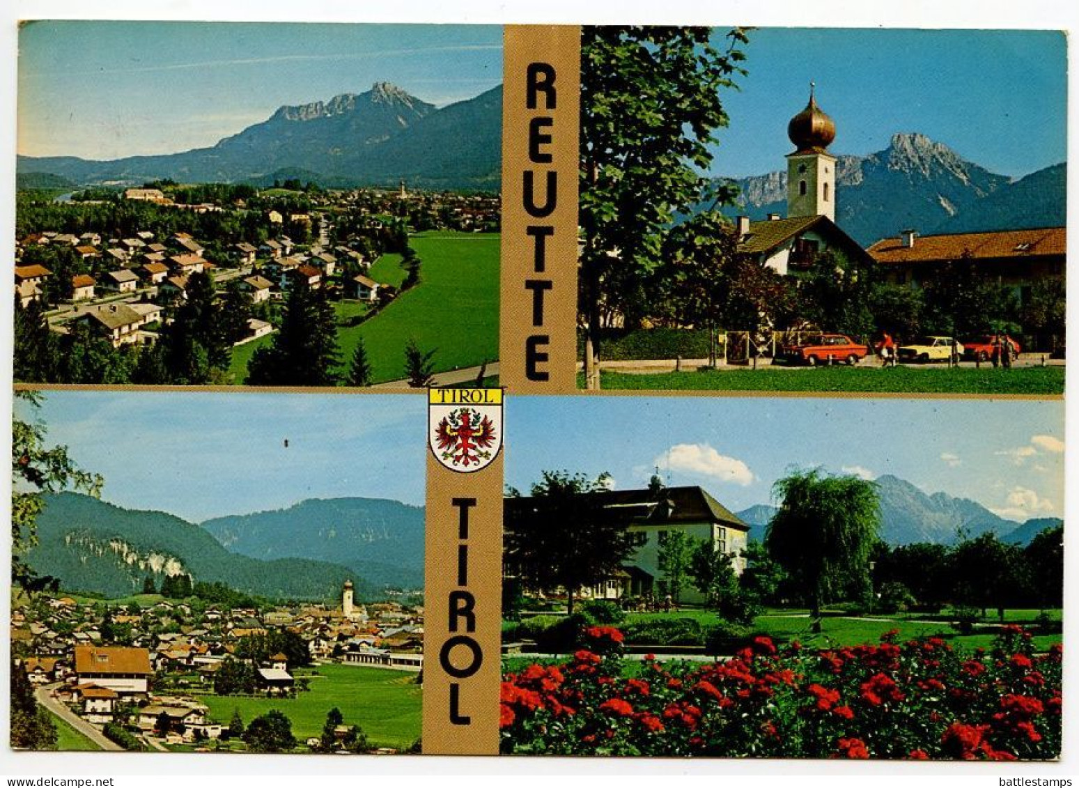 Austria 1984 Postcard Reutte - Tirol - 4 Scenic Views; 4s. Almsee Stamp: Slogan Cancel - Reutte