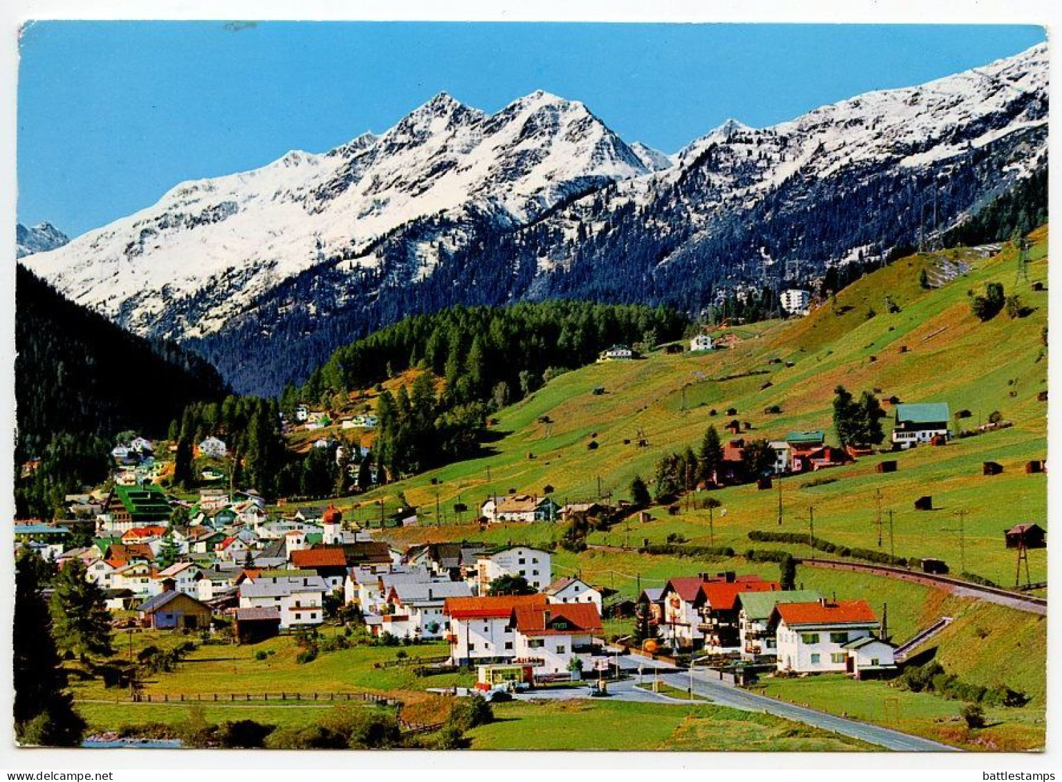 Austria 1977 Postcard St. Anton Am Arlberg - Tirol - Scenic View; 4s. Almsee Stamp: Slogan Cancel W/ Cable Car - St. Anton Am Arlberg