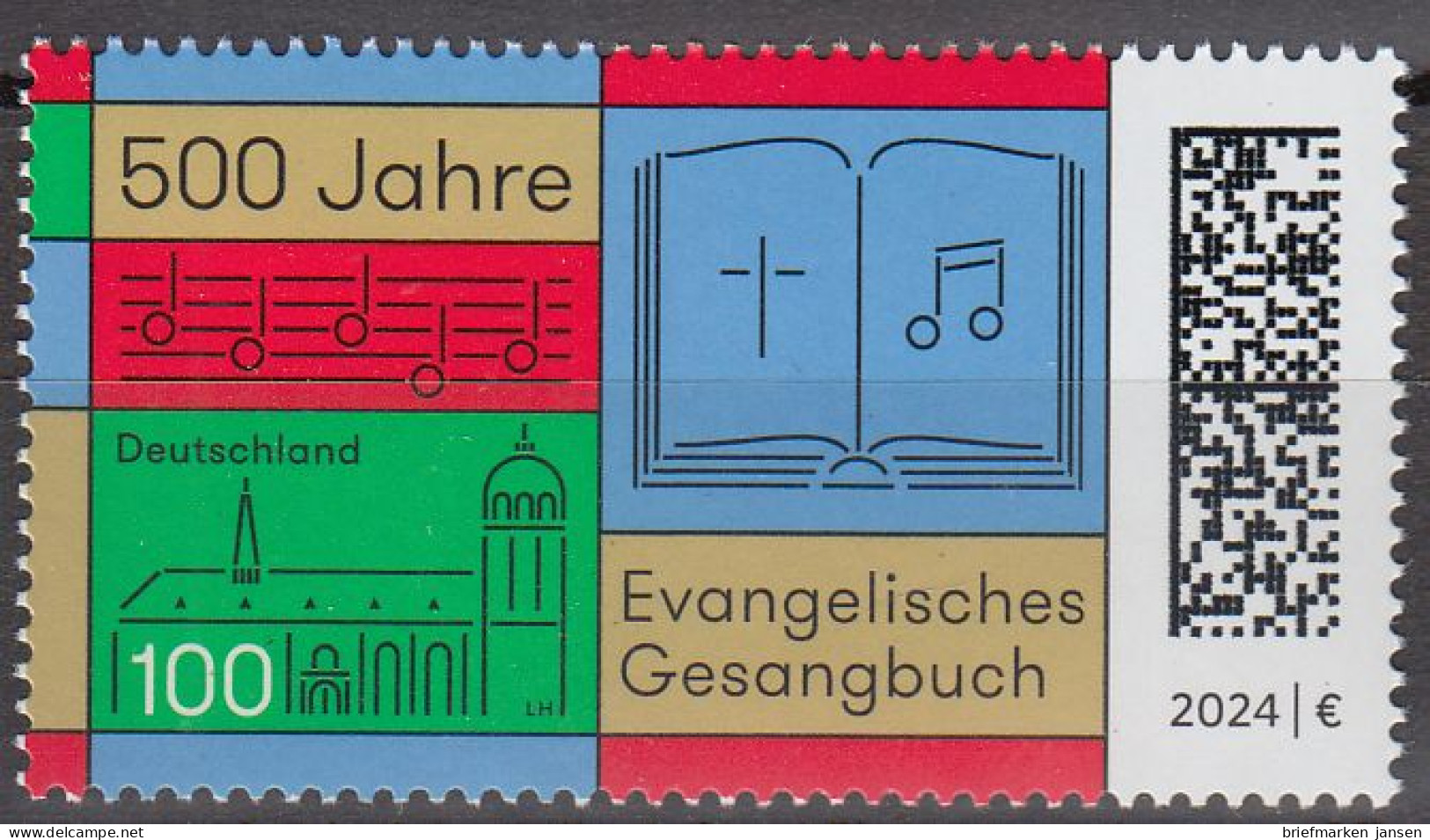 D,Bund Mi.Nr. 3809, 500 Jahre Evangelisches Gesangbuch (100) - Sonstige & Ohne Zuordnung