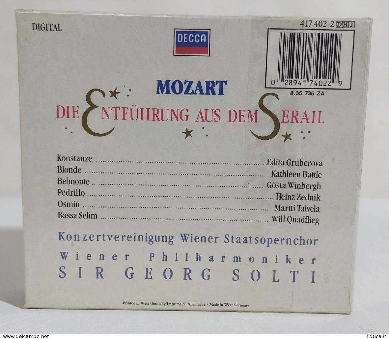 33482 Cofanetto Doppio CD - Mozart - Die Entführung Aus Dem Serail - DECCA 1987 - Opera