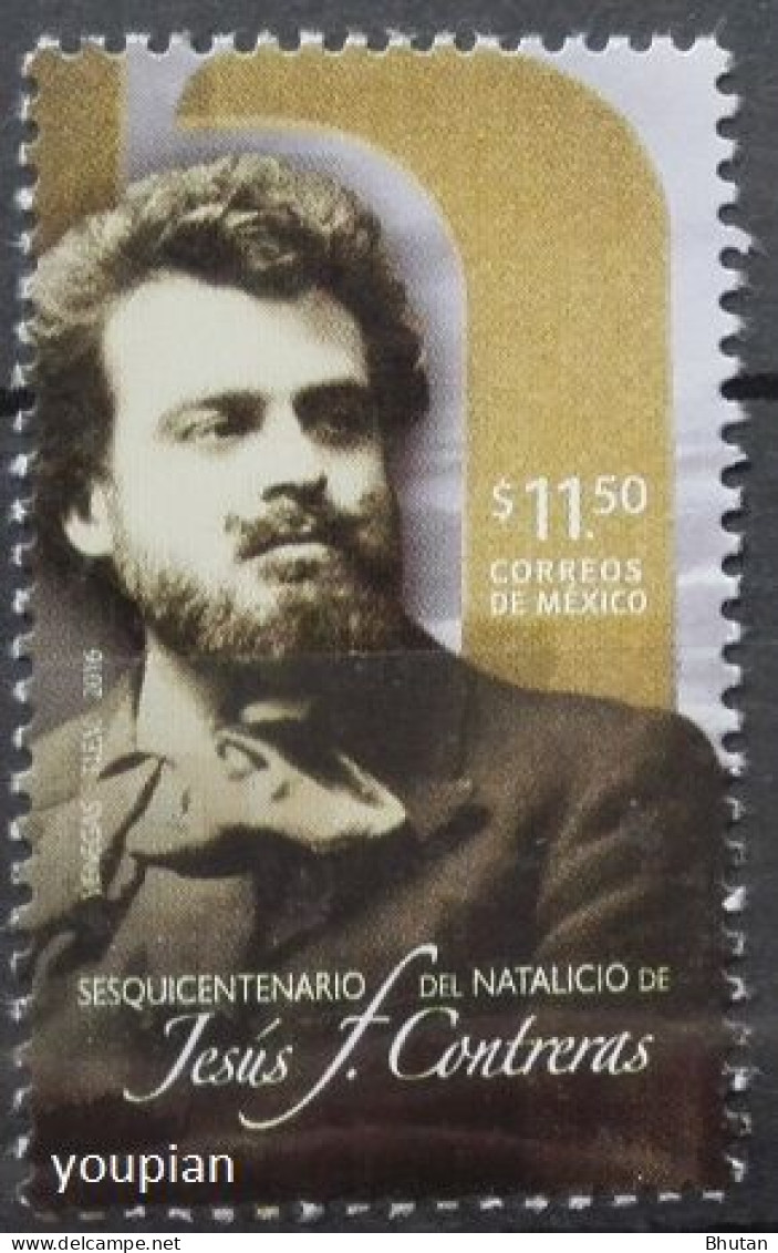 Mexico 2016, 150th Birth Anniversary Of Jesus Contreras, MNH Single Stamp - Mexico