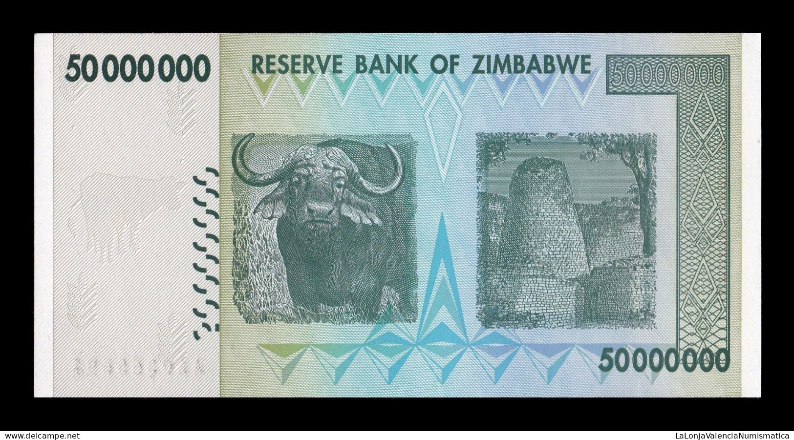 Zimbabwe 50000000 50 Million Dollars 2008 Pick 79 Sc Unc - Zimbabwe