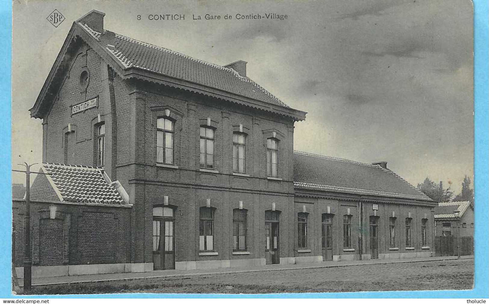 Kontich-+/-1910-La Gare De Contich Village-Statie-Dorp-Uitg. SBP Bleu (Phototypie)-Carte Bleue - Kontich