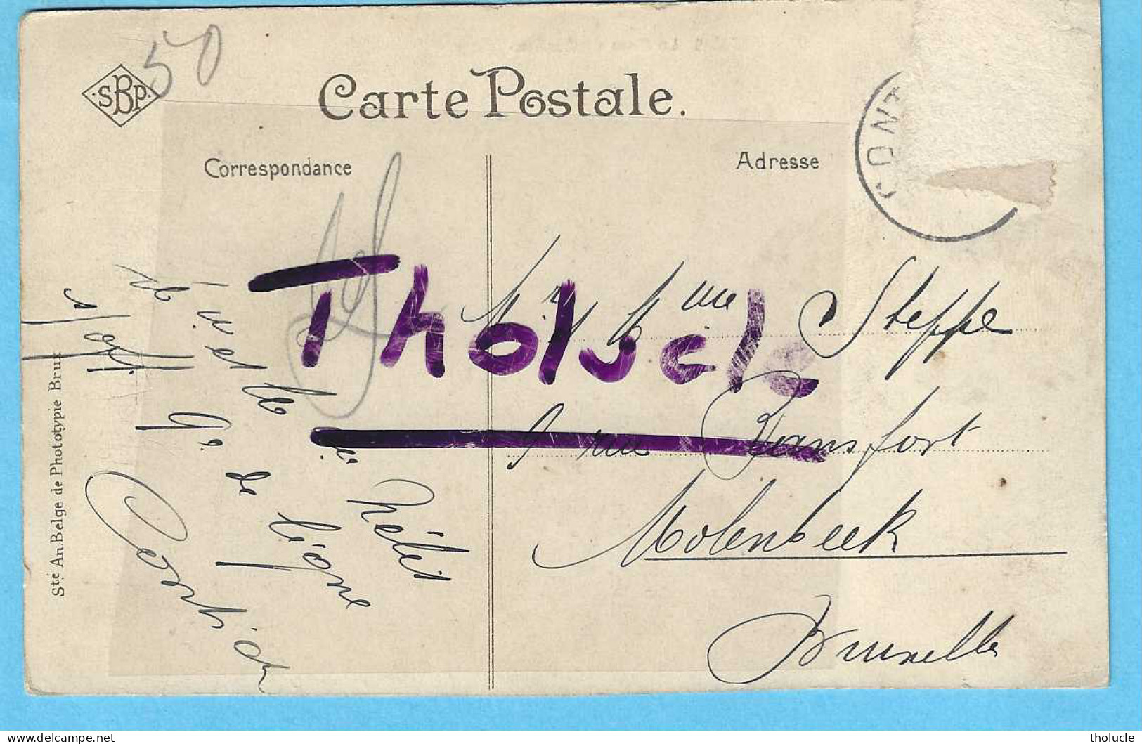 Kontich-+/-1910-La Gare De Contich Village-Statie-Dorp-Uitg. SBP Bleu (Phototypie)-Carte Bleue - Kontich