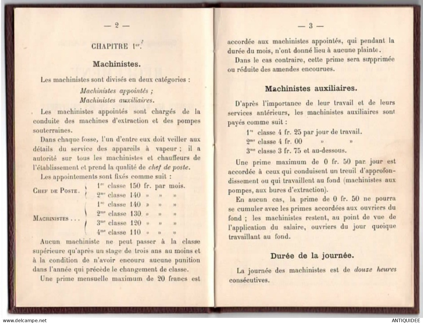 COMPAGNIE DES MINES D'ANZIN, Règlement Et Instructions Technique Pour Le Service Des Machinistes Et Des Chauffeurs. 1903 - Andere Toestellen