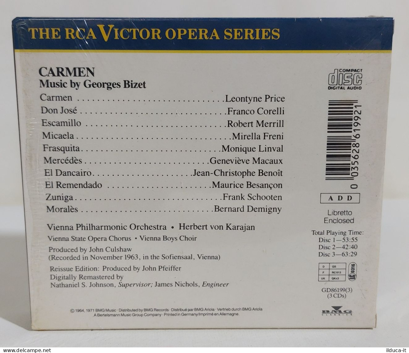 33494 Cofanetto 3 CD - Bizet - Carmen - RCA Victor 1988 - Opéra & Opérette