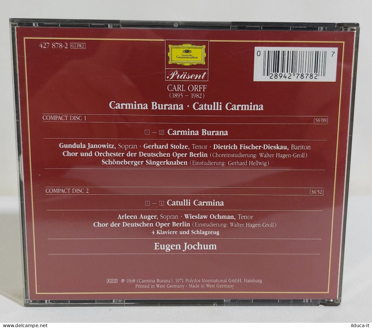 33496 Doppio CD - Carl Orff - Carmina Burana, Catulli Carmina - 1989 - Opéra & Opérette