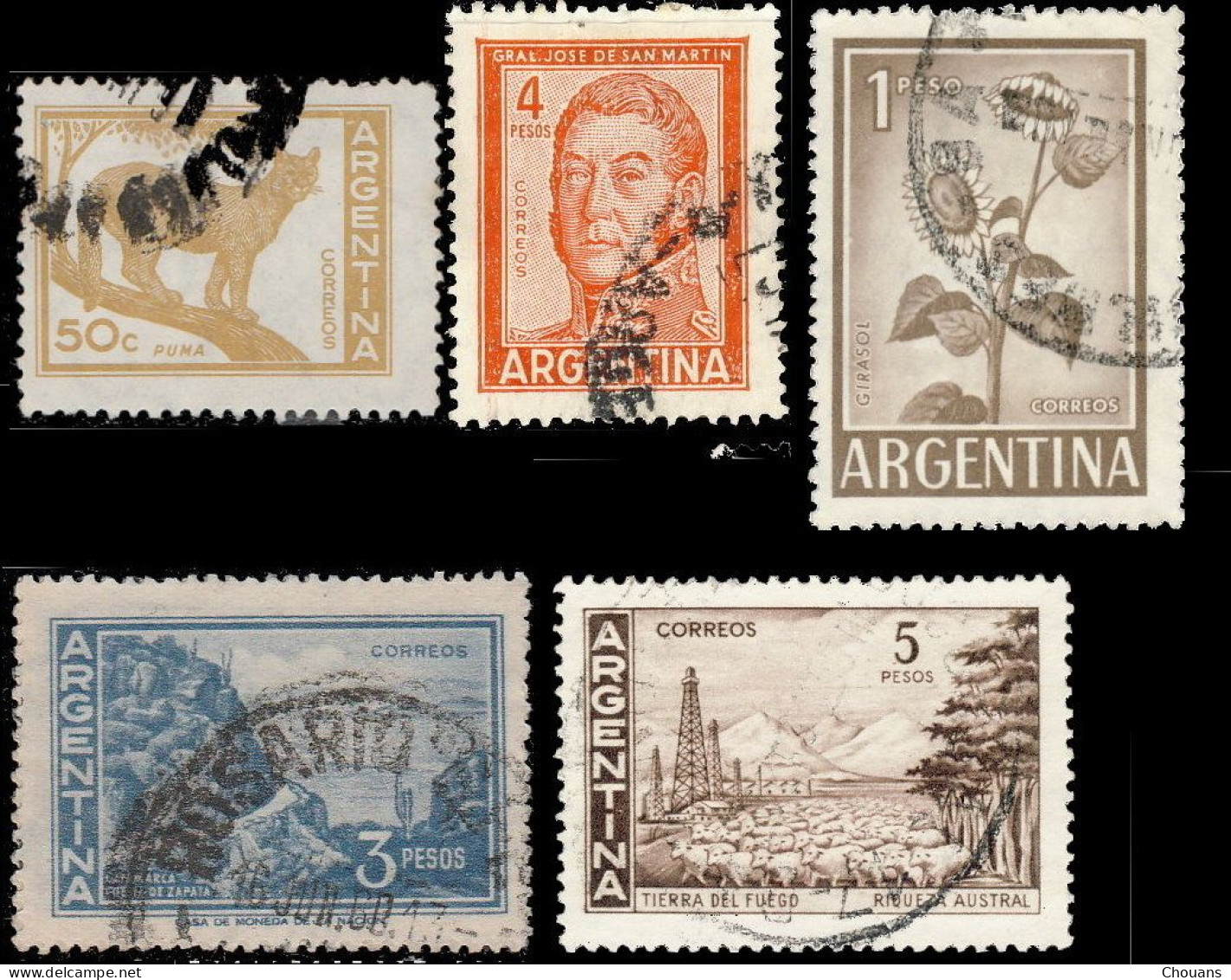 Argentine 1959. ~ YT 603A/606 - Série Courante - Used Stamps