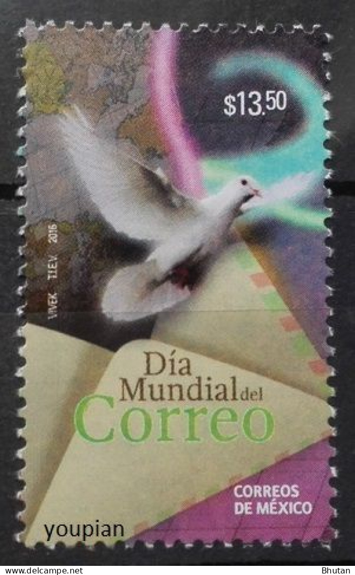 Mexico 2016, World Post Day, MNH Single Stamp - Mexico