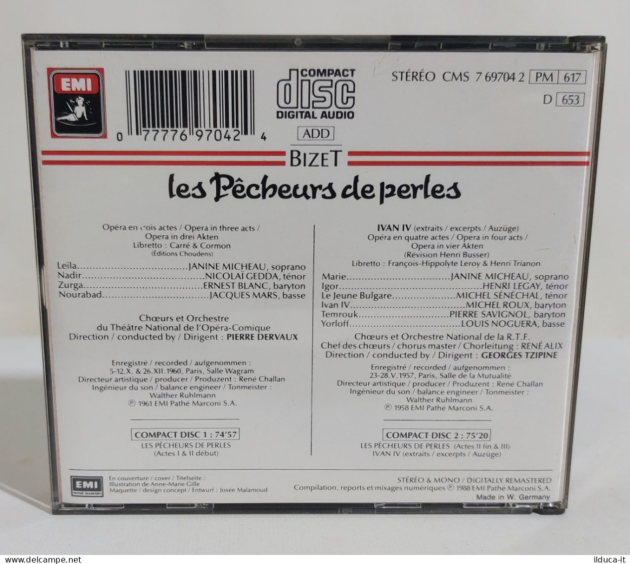 33499 Doppio CD - Bizet - Les Pêcheurs De Perles + Ivan IV (Extraits) - EMI 1988 - Opera