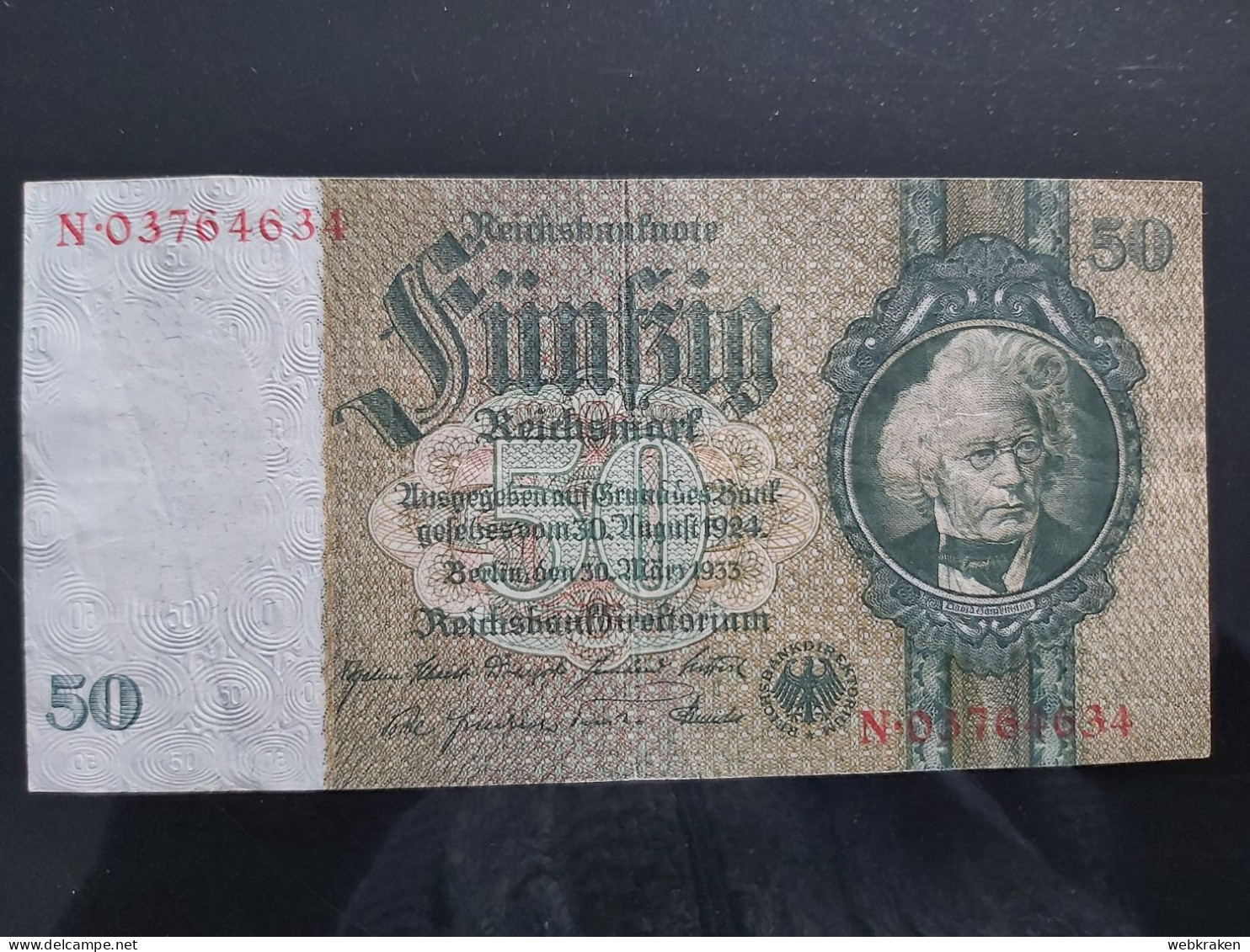 GERMANIA OLD GERMANY REICHSBANKNOTE 50 MARK 1933 COME DA FOTO - Andere & Zonder Classificatie