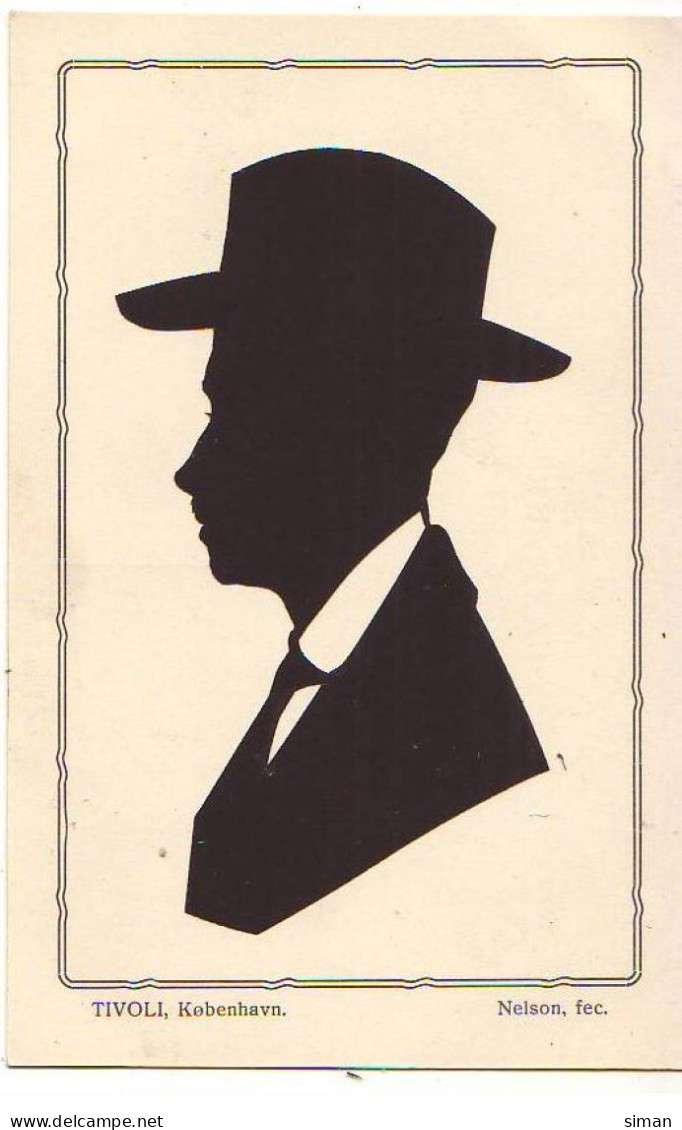 N°22258 - Silhouette - Tivoli Kobenhavn - Nelson Fec. - Homme De Profil Portant Un  Chapeau - Silhouettes