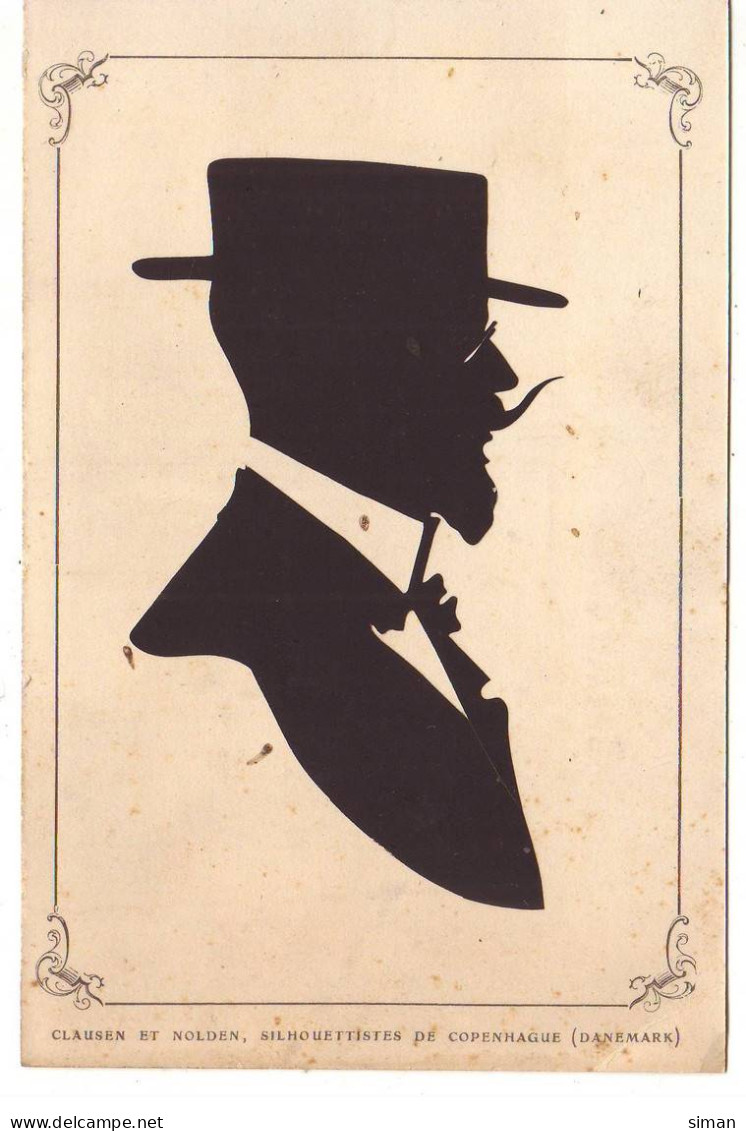 N°18914 - Silhouettes - Clausen Et Nolden, Silhouettistes De Copenhague - Homme Portant Une Moustache, Des Lunettes ... - Scherenschnitt - Silhouette