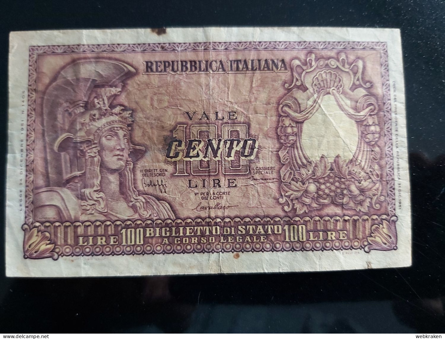 REPUBBLICA ITALIANA BANCONOTA DA 100 LIRE COME DA FOTO - Other & Unclassified