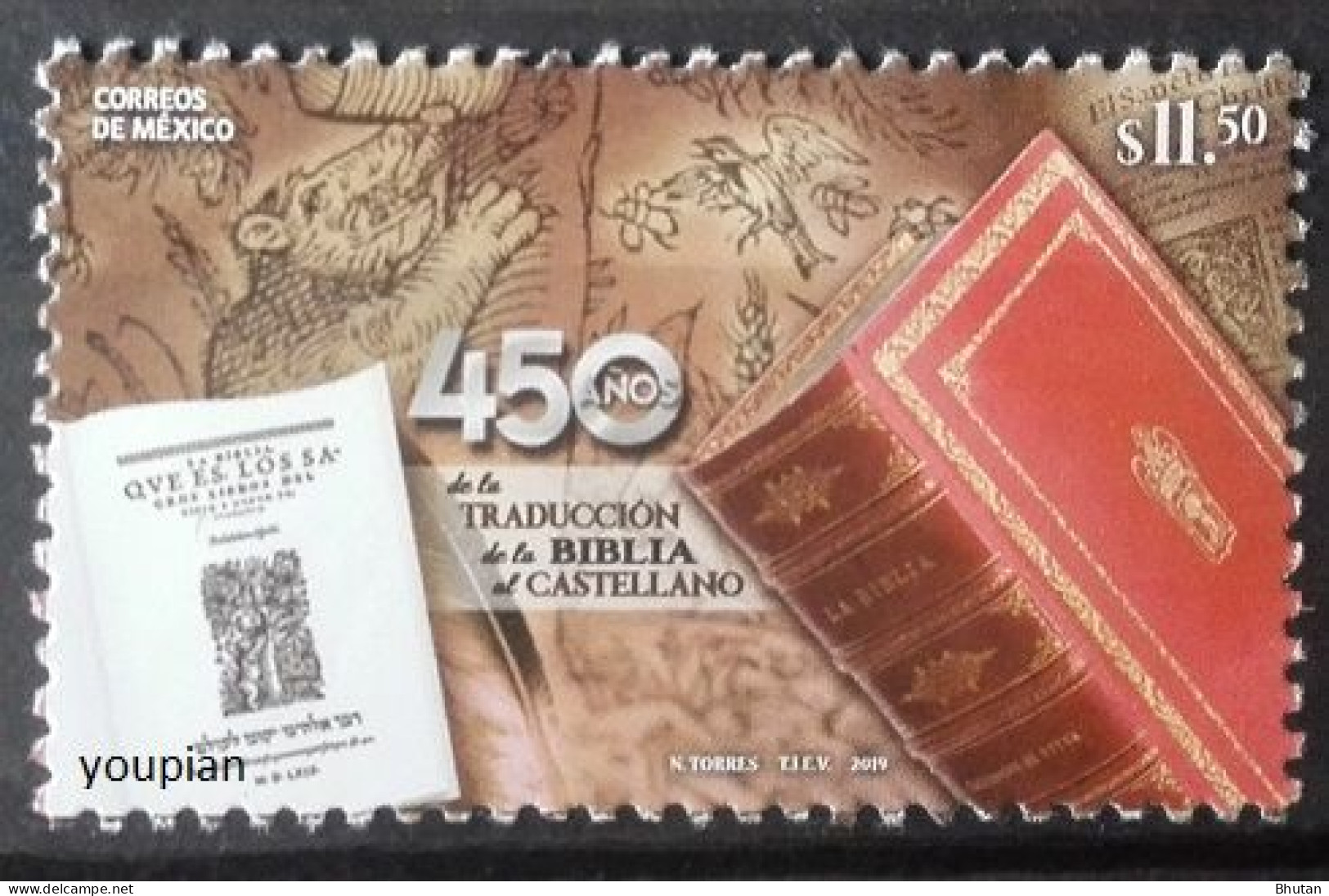 Mexico 2019, 450 Years Of The Translation Of The Bible Into Spanish, MNH Single Stamp - Mexico