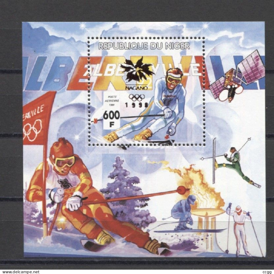 Olympic Games 1998 , Niger - Blok ( Opdruk Rood ) Postfris - Winter 1998: Nagano