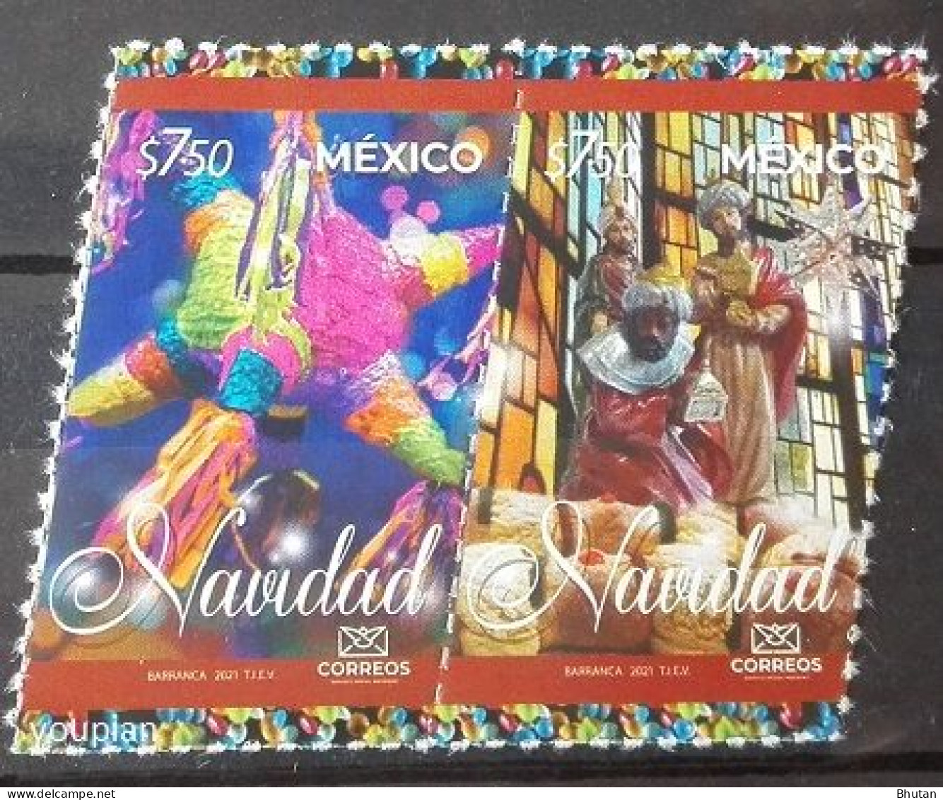 Mexico 2021, Christmas, MNH Unusual Stamps Strip - Mexico