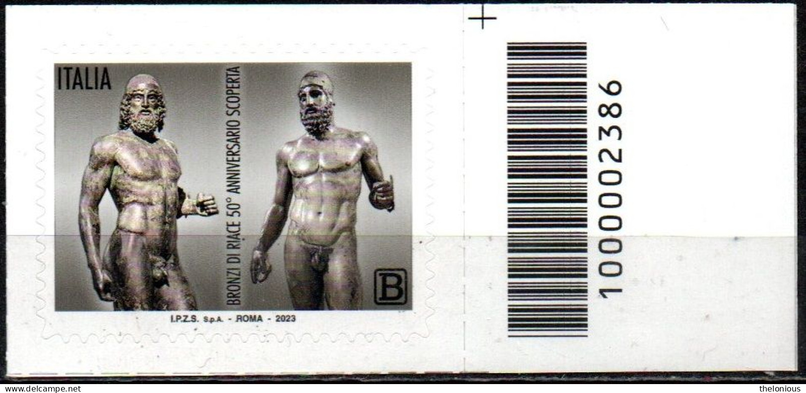 # Italia Repubblica 2023 - Bronzi Di Riace - Codice A Barre - Nuovo - Bar Codes