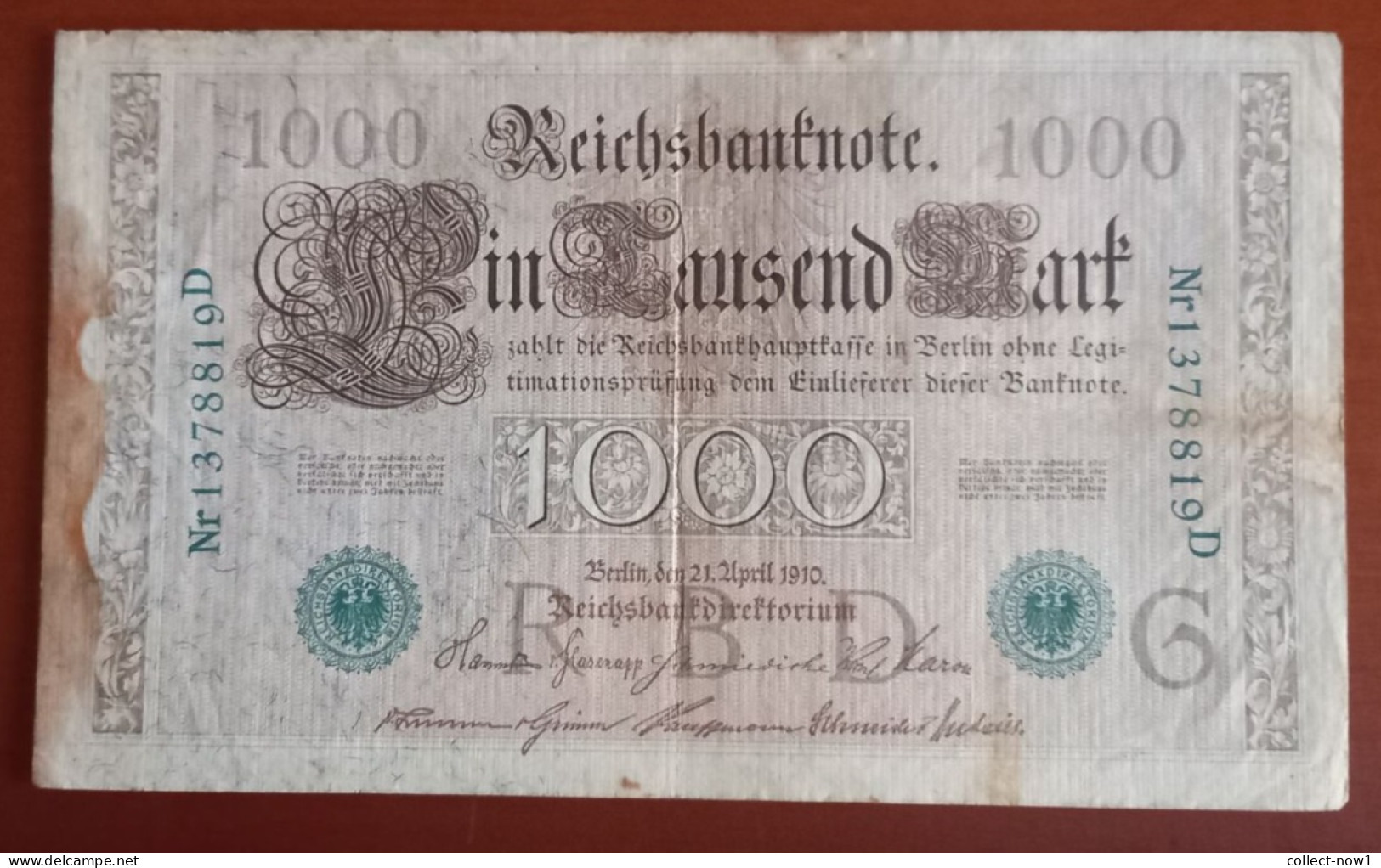 #1   ALLEMAGNE - DEUTSCHE REICH 1000 MARK  - 1910 - 1.000 Mark