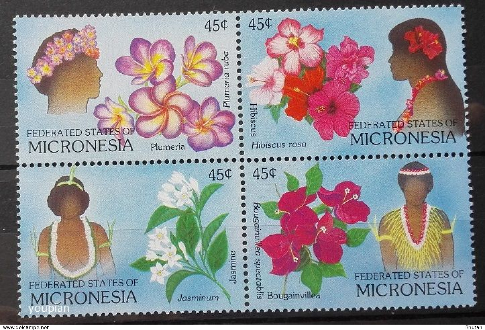 Micronesia 1989, Flowers MNH S/S - Micronésie