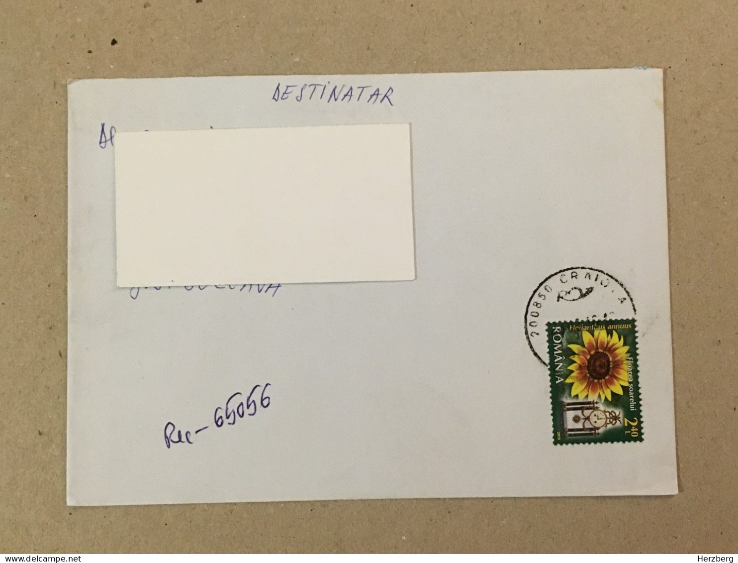 Romania Stationery Circulated Letter Philatelic Cover Stamp Registered Flowers Fleurs Blumen Mantel Clock 2016 - Sonstige & Ohne Zuordnung
