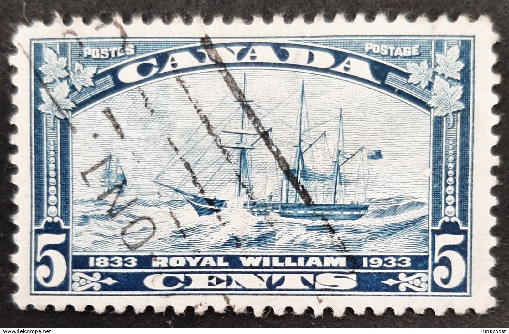 Canada 1933  USED  Sc 204,    5c Royal William - Oblitérés