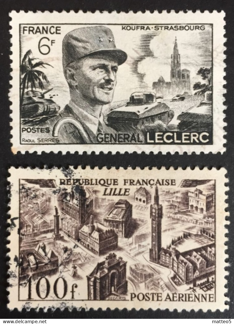 France 1948 /49 - Aerial Cityscapes Views Of The Town Lille, General Lecrerc - Used - Gebruikt