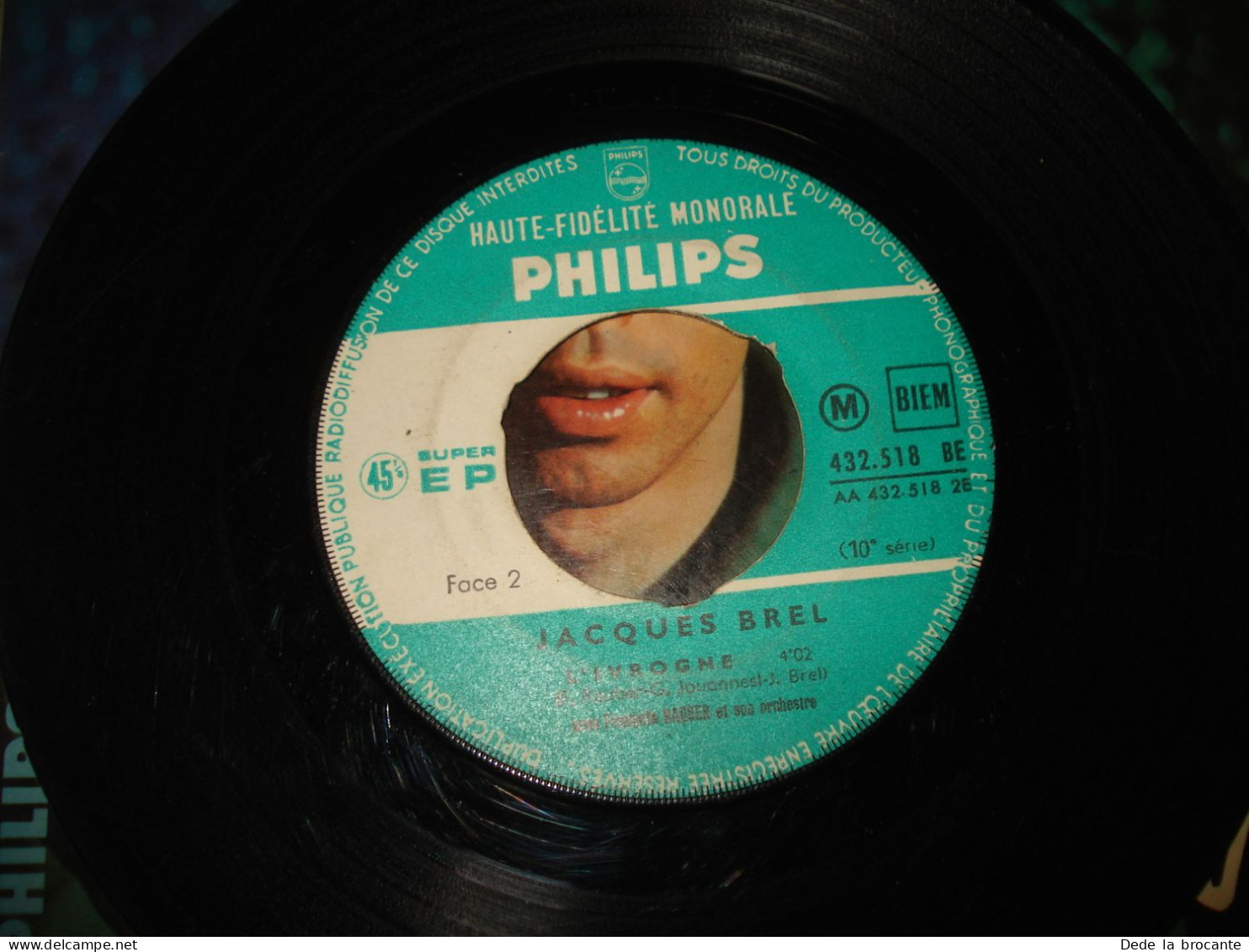 B13 / Jacques Brel – Le Moribond - EP – Philips – 432.518 - Fr 1961  VG+/VG+ - Formats Spéciaux