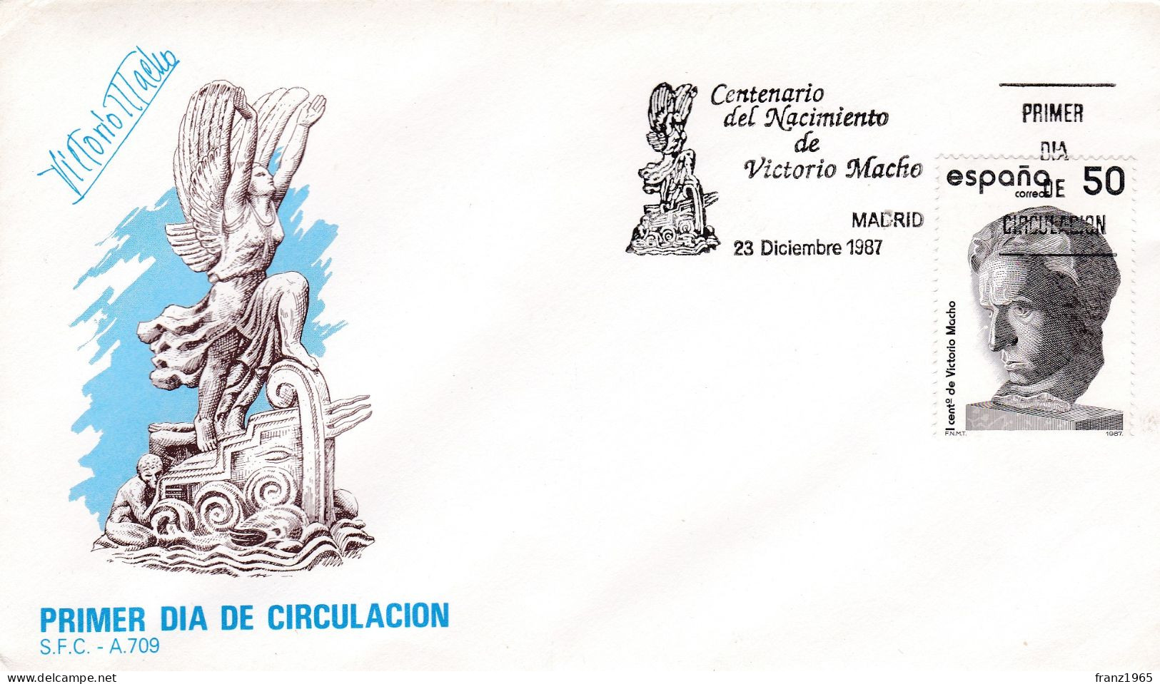 Centenary Of The Birth Of Victorio Macho - 1987 - FDC