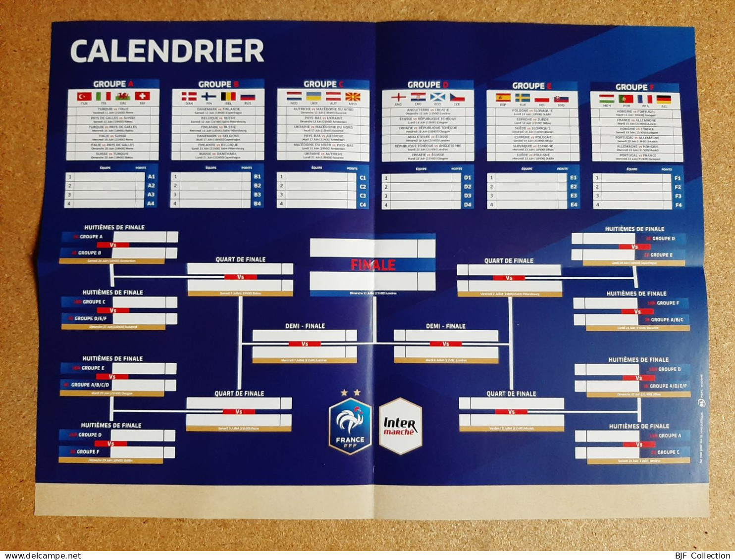 Football : Poster / Au Plus Près Des Bleus / 2020 / Equipe De France (format 40 X 30 Cm) Au Dos Calendrier Des Matchs - Uniformes Recordatorios & Misc