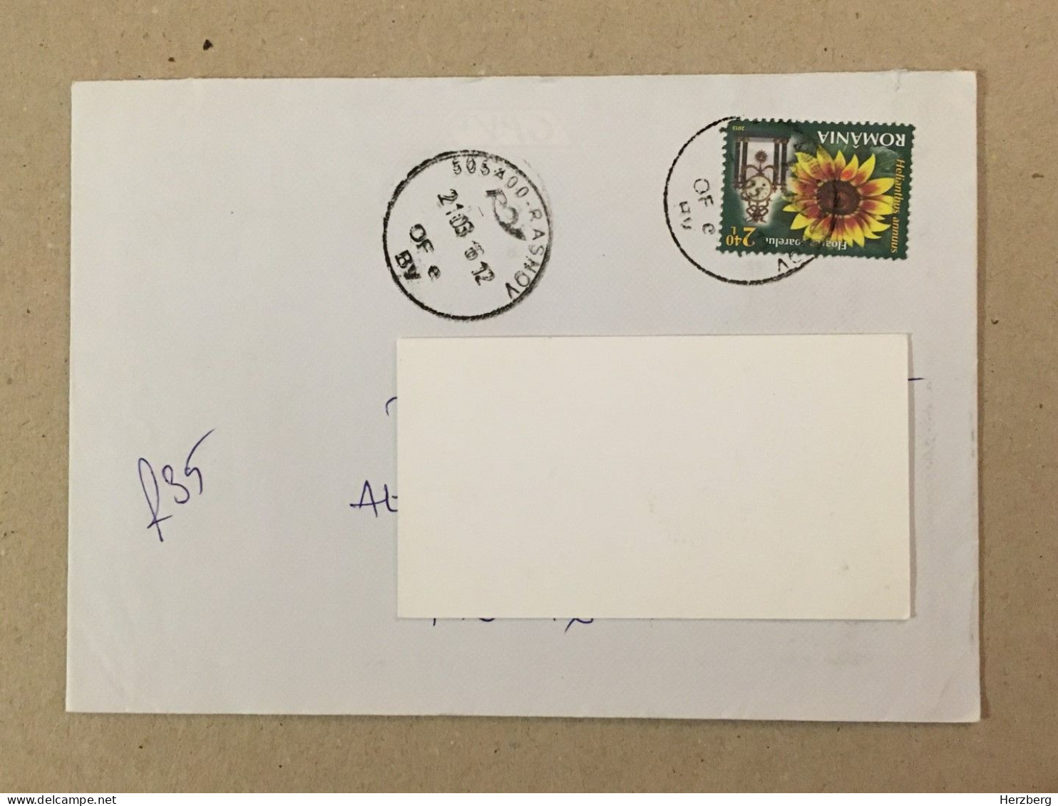 Romania Stationery Circulated Letter Philatelic Cover Stamp Registered Flowers Fleurs Blumen Mantel Clock 2016 - Autres & Non Classés