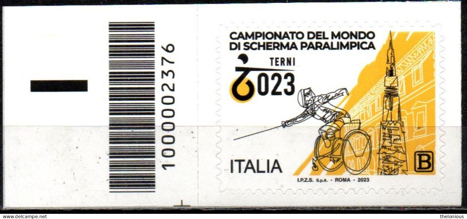 # Italia Repubblica 2023 - Campionato Scherma Paralimpica - Codice A Barre - Nuovo - Barcodes