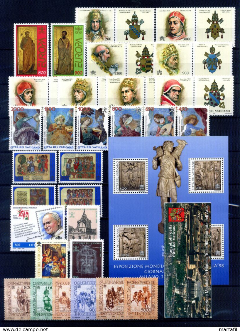 1998 VATICANO ANNATA COMPLETA Year Complete MNH ** - Volledige Jaargang