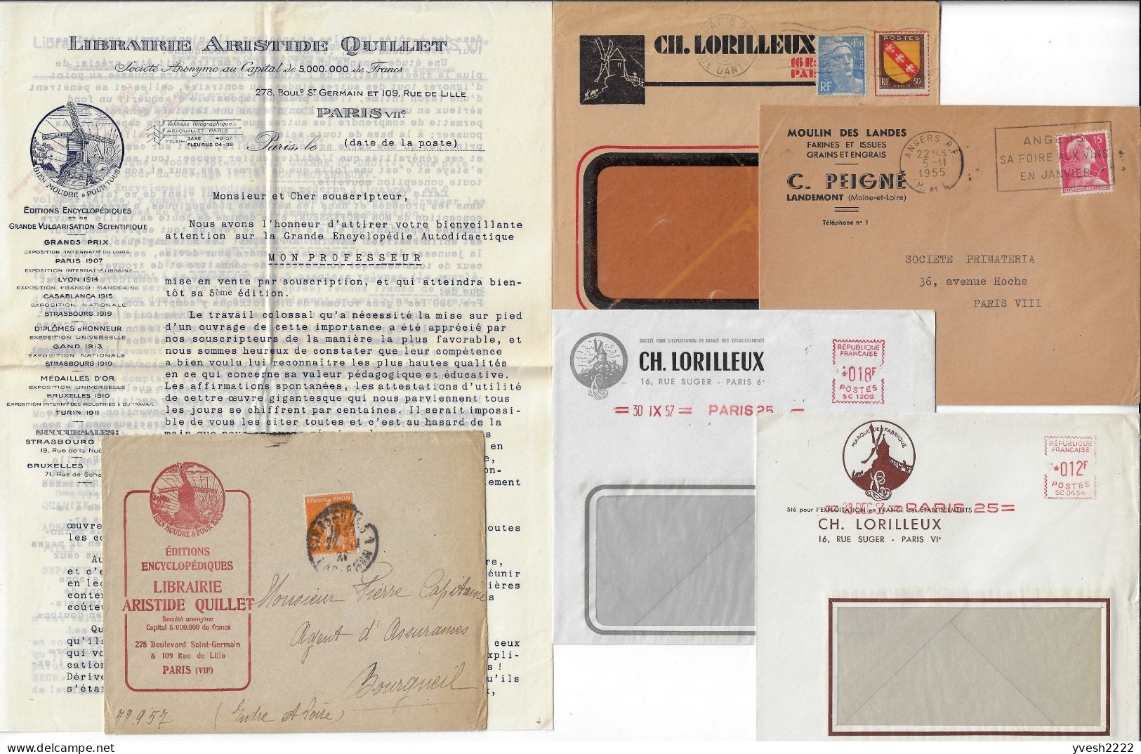 France, Petit Lot D'entêtes Sur Enveloppes. Moulins - Moulins