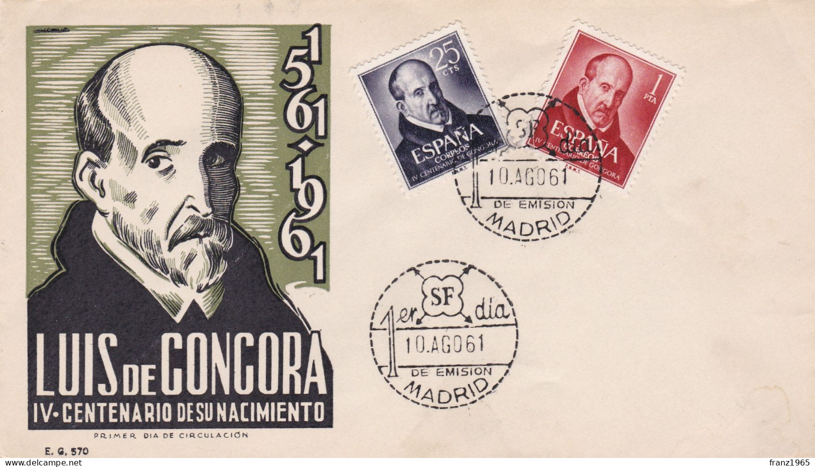 Birth Anniversary - Luis De Góngora - 1961 - FDC