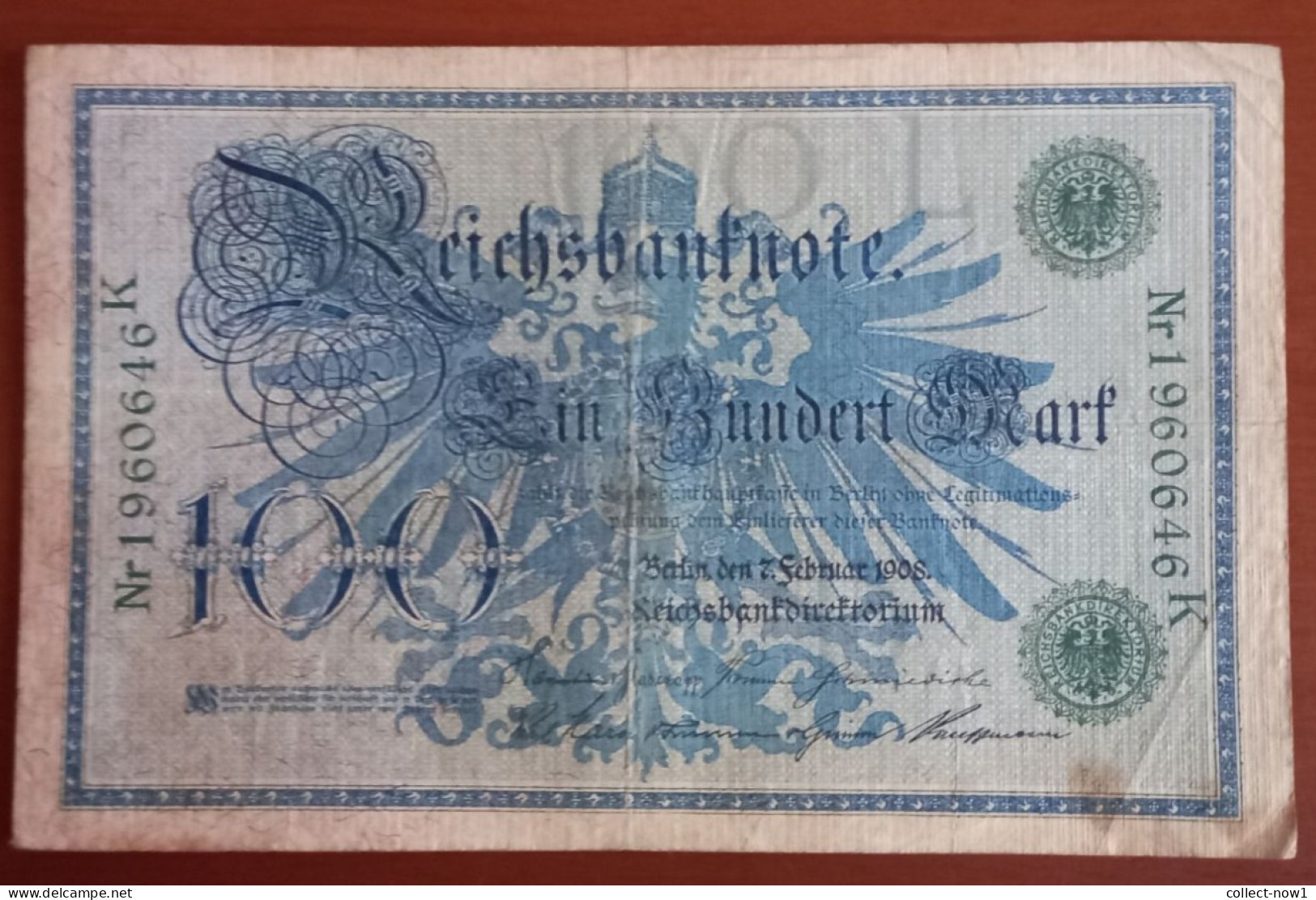 #1   ALLEMAGNE - DEUTSCHE REICH 100 MARK  - 1908 - 100 Mark